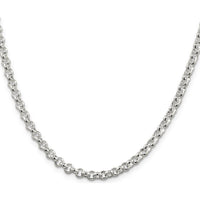 Sterling Silver 4.6mm Rolo Chain Necklace - 24 Inches with Lobster Clasp by Lumare Gioia