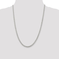 Sterling Silver 4.6mm Rolo Chain Necklace - 24 Inches with Lobster Clasp by Lumare Gioia