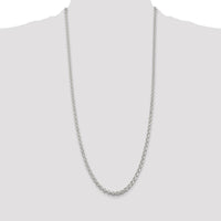 Sterling Silver 4.6mm Rolo Chain Necklace - 30 Inches - Polished Finish by Lumare Gioia