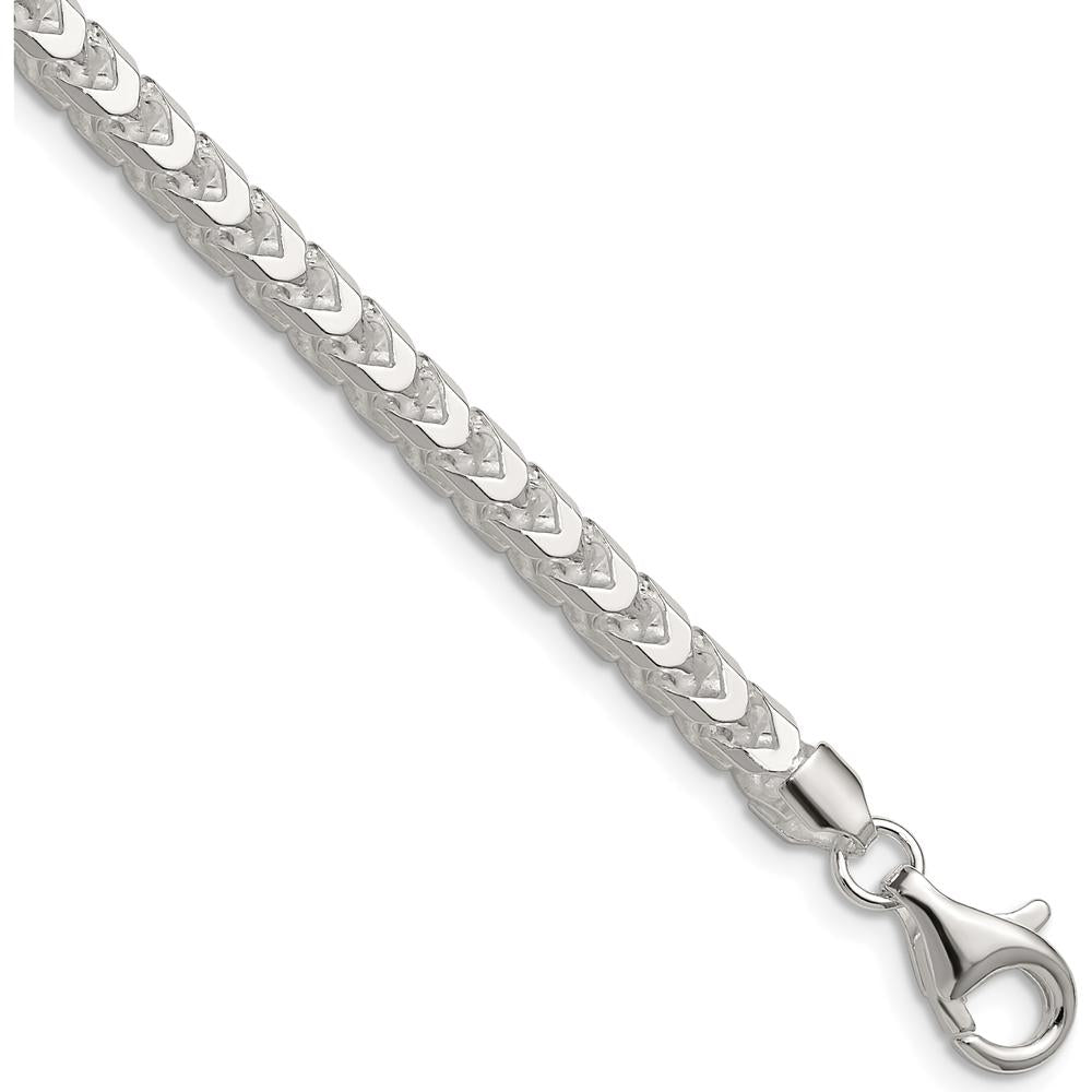 Sterling Silver 4.7mm Diamond-Cut Square Franco Chain Necklace - 20 inches by Lumare Gioia