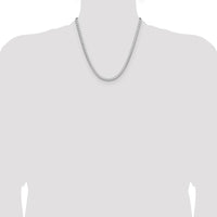 Sterling Silver 4.7mm Diamond-Cut Square Franco Chain Necklace - 20 inches by Lumare Gioia