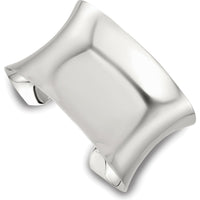 Sterling Silver 40mm Concave Cuff Bangle in Polished Finish by Lumare Gioia