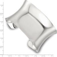 Sterling Silver 40mm Concave Cuff Bangle in Polished Finish by Lumare Gioia