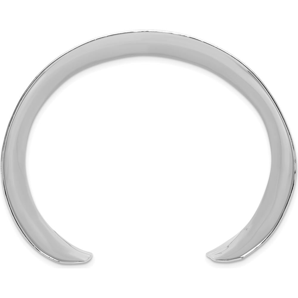Sterling Silver 40mm Concave Hammered Cuff Bangle - Polished Finish by Lumare Gioia