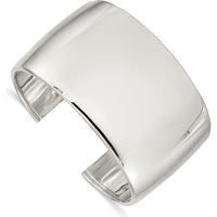 Sterling Silver 40mm Polished Cuff Bracelet - Solid 925 Sterling Silver by Lumare Gioia