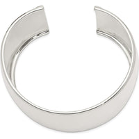 Sterling Silver 40mm Polished Cuff Bracelet - Solid 925 Sterling Silver by Lumare Gioia