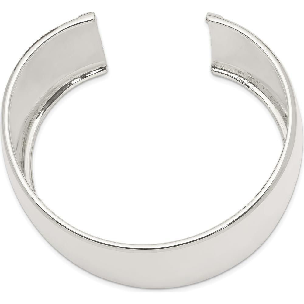 Sterling Silver 40mm Polished Cuff Bracelet - Solid 925 Sterling Silver by Lumare Gioia