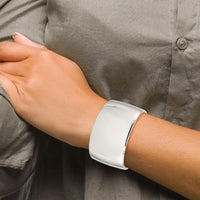 Sterling Silver 40mm Polished Cuff Bracelet - Solid 925 Sterling Silver by Lumare Gioia