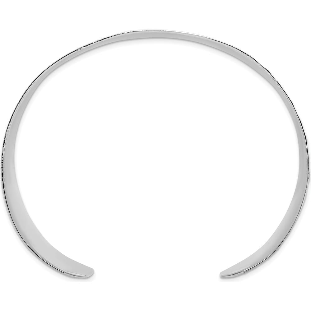 Sterling Silver 40mm Polished Hammered Cuff Bracelet by Lumare Gioia