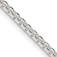 Sterling Silver 42" 2.6mm Round Box Chain Necklace with Polished Finish by Lumare Gioia