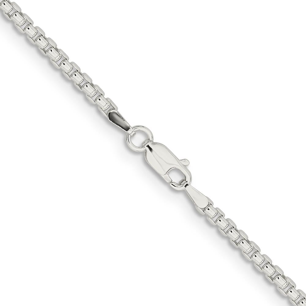 Sterling Silver 42" 2.6mm Round Box Chain Necklace with Polished Finish by Lumare Gioia