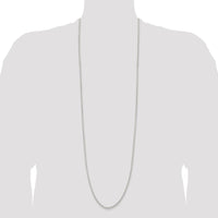 Sterling Silver 42" 2.6mm Round Box Chain Necklace with Polished Finish by Lumare Gioia