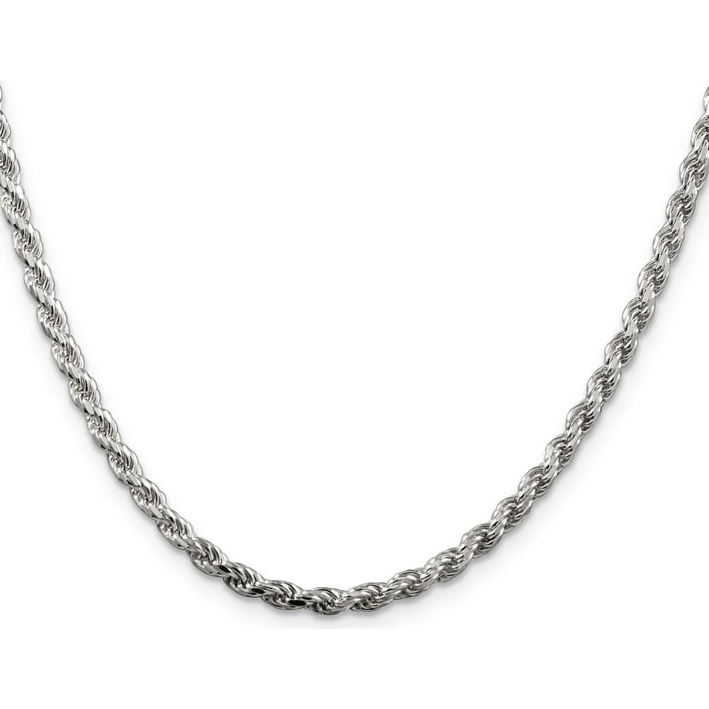 Sterling Silver 42" 3.2mm Diamond-Cut Rope Chain with Lobster Clasp by Lumare Gioia