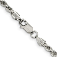 Sterling Silver 42" 3.2mm Diamond-Cut Rope Chain with Lobster Clasp by Lumare Gioia