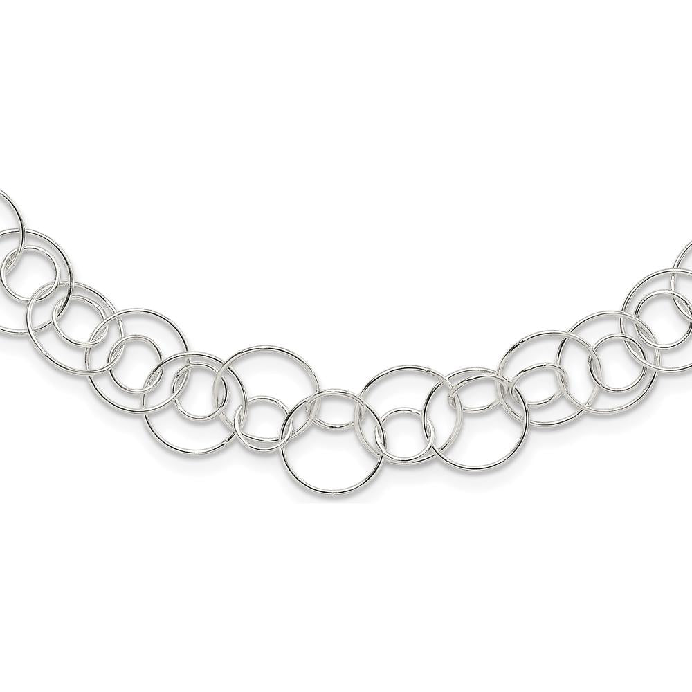 Sterling Silver 42" Fancy Link Necklace with Polished Finish and Anti-Tarnish Coating by Lumare Gioia