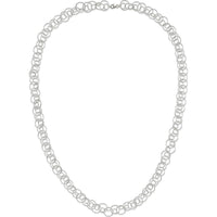 Sterling Silver 42" Fancy Link Necklace with Polished Finish and Anti-Tarnish Coating by Lumare Gioia