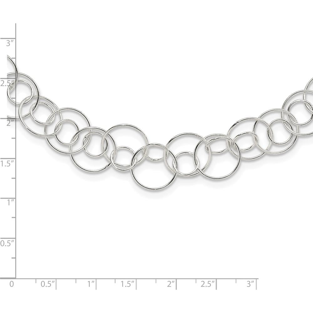Sterling Silver 42" Fancy Link Necklace with Polished Finish and Anti-Tarnish Coating by Lumare Gioia