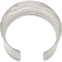 Sterling Silver 49.5mm Hammered Cuff Bangle - Polished Finish by Lumare Gioia