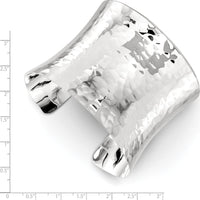 Sterling Silver 49.5mm Hammered Cuff Bangle - Polished Finish by Lumare Gioia