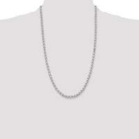 Sterling Silver 4mm Diamond-Cut Rolo Chain - 26 Inch Length by Lumare Gioia