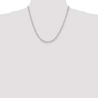 Sterling Silver 4mm Diamond-Cut Rolo Chain Necklace - 20 Inches by Lumare Gioia