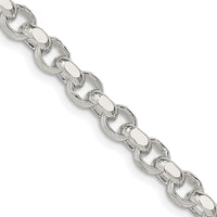 Sterling Silver 4mm Diamond-Cut Rolo Chain Necklace with Lobster Clasp - 24" Length by Lumare Gioia