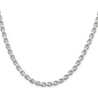 Sterling Silver 4mm Diamond-Cut Rolo Chain Necklace with Lobster Clasp - 24" Length by Lumare Gioia