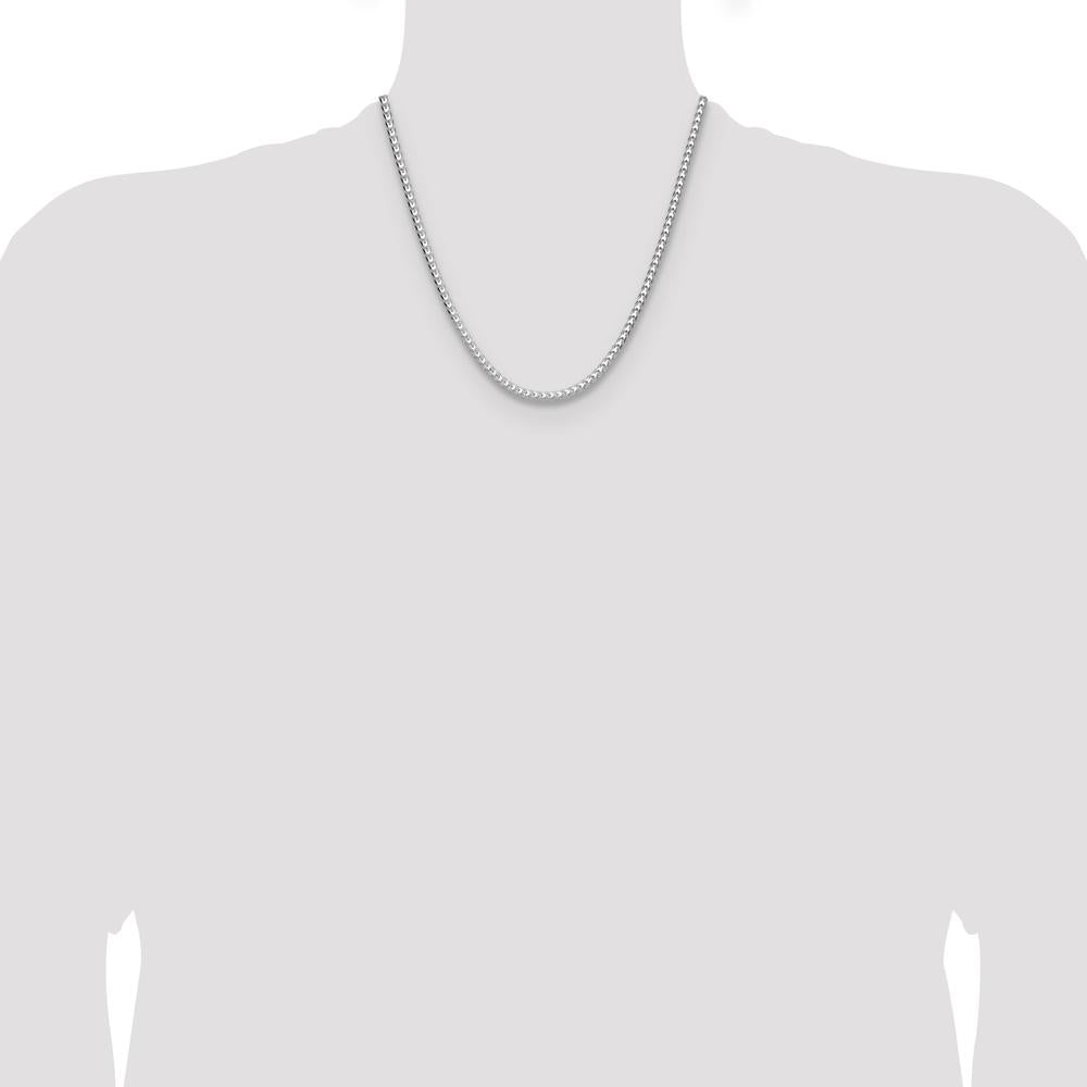 Sterling Silver 4mm Diamond-Cut Square Franco Chain - 20" Polished Finish by Lumare Gioia