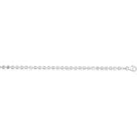 Sterling Silver 4mm Moon-Cut Bead Chain Necklace with Rhodium Finish - 20" by Orozza Fine Jewelry
