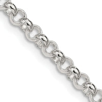 Sterling Silver 4mm Rolo Chain Necklace - 36 Inches, Polished Finish by Lumare Gioia