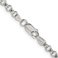 Sterling Silver 4mm Rolo Chain Necklace - 36 Inches, Polished Finish by Lumare Gioia