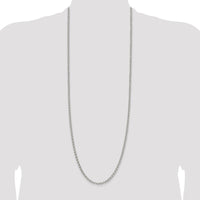 Sterling Silver 4mm Rolo Chain Necklace - 36 Inches, Polished Finish by Lumare Gioia