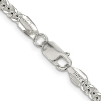 Sterling Silver 4mm Round Spiga Chain Necklace with Polished Finish - 20 Inches by Lumare Gioia