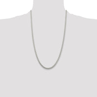 Sterling Silver 4mm Round Spiga Chain Necklace with Polished Finish - 26 Inches by Lumare Gioia