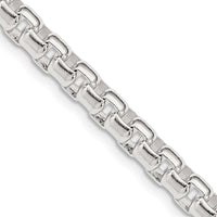 Sterling Silver 5.2mm Polished Box Chain Necklace - 20 Inches by Lumare Gioia