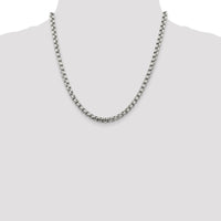 Sterling Silver 5.2mm Polished Box Chain Necklace - 20 Inches by Lumare Gioia