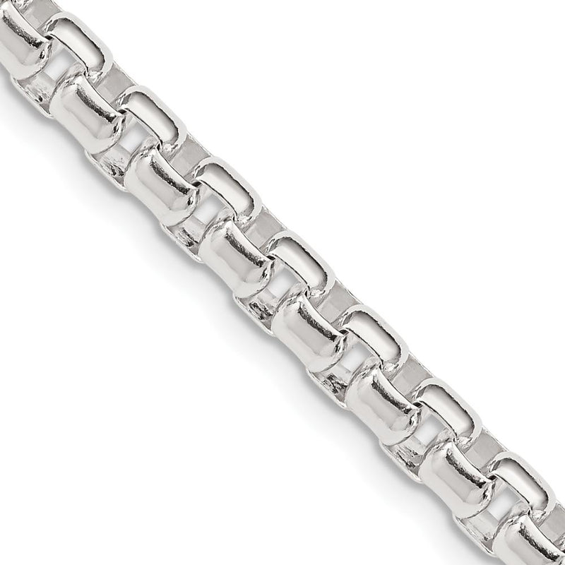 Sterling Silver 5.2mm Round Box Chain - 24" Length with Lobster Clasp by Lumare Gioia