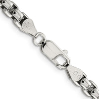 Sterling Silver 5.2mm Round Box Chain Necklace - 30 Inches with Lobster Clasp by Lumare Gioia