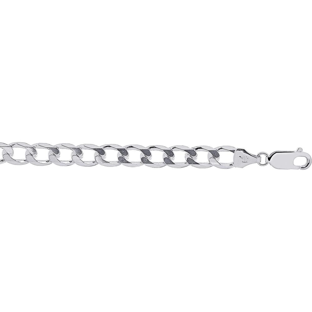 Sterling Silver 5.5mm Comfort Curb Chain Necklace with Polished Finish - 30" by Orozza Fine Jewelry