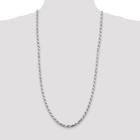 Sterling Silver 5.75mm Diamond-Cut Rope Chain Necklace - 30 Inch by Lumare Gioia
