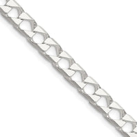 Sterling Silver 5.75mm Diamond-Cut Square Curb Chain - 20 Inches Length by Lumare Gioia