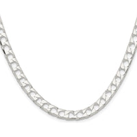 Sterling Silver 5.75mm Diamond-Cut Square Curb Chain - 20 Inches Length by Lumare Gioia