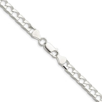 Sterling Silver 5.75mm Diamond-Cut Square Curb Chain - 20 Inches Length by Lumare Gioia