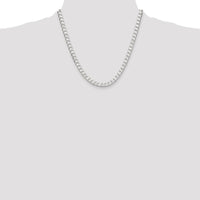 Sterling Silver 5.75mm Diamond-Cut Square Curb Chain - 20 Inches Length by Lumare Gioia