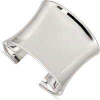 Sterling Silver 50mm Polished Cuff Bangle Bracelet - Engravable Solid Design by Lumare Gioia