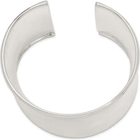 Sterling Silver 50mm Polished Cuff Bangle Bracelet - Engravable Solid Design by Lumare Gioia