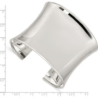 Sterling Silver 50mm Polished Cuff Bangle Bracelet - Engravable Solid Design by Lumare Gioia