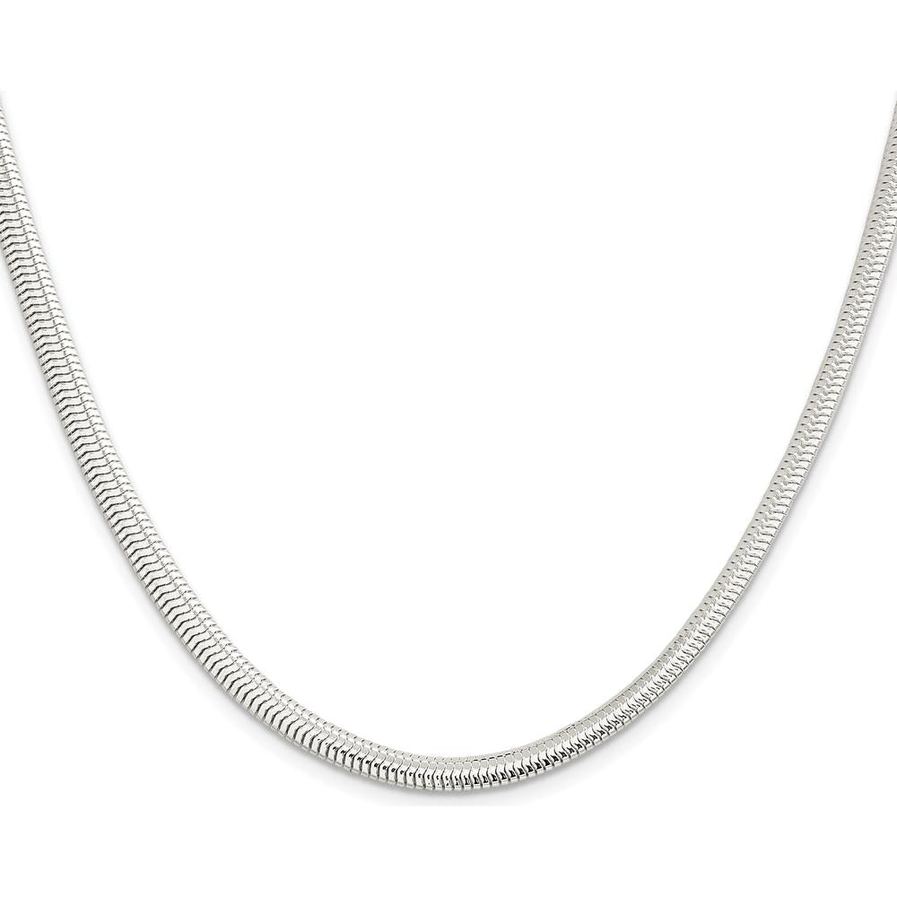 Sterling Silver 5mm 24" Snake Chain Necklace with Polished Finish by Lumare Gioia