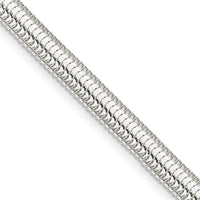 Sterling Silver 5mm 6-Sided Oval Snake Chain Necklace - 30 Inches with Lobster Clasp by Lumare Gioia