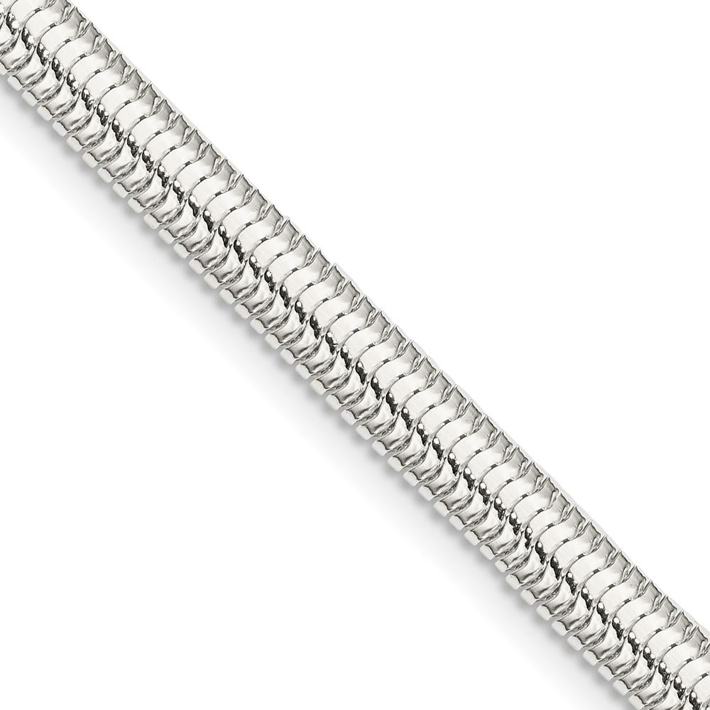 Sterling Silver 5mm 6-Sided Oval Snake Chain Necklace - 30 Inches with Lobster Clasp by Lumare Gioia